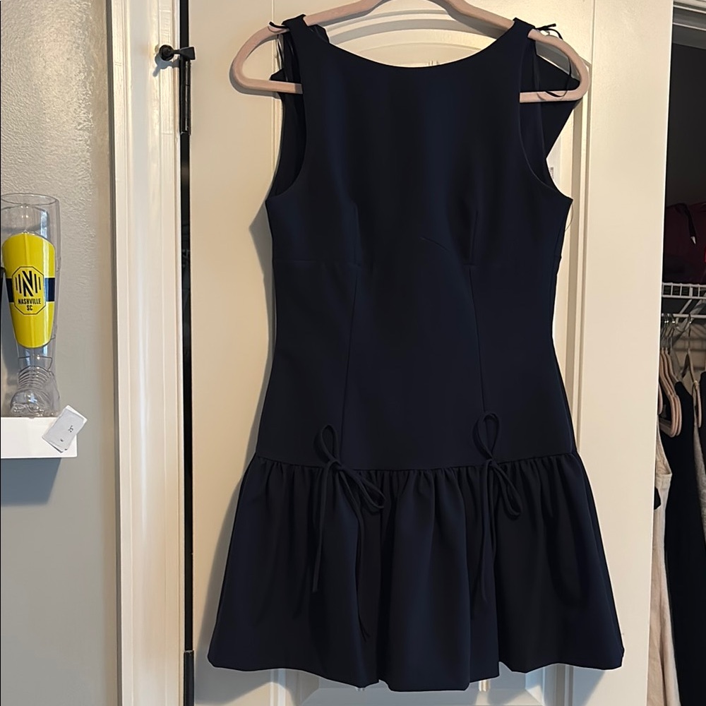 Zara blue elegant bow dress